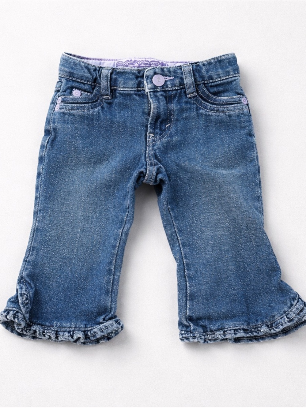 Levi's Girls Blue Denim Jeans with Lavender Button Accents | 12months | Vintage